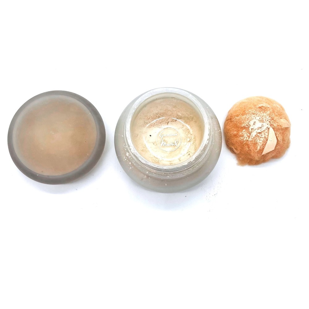Vintage Germaine Monteil Cosmetics Act-Vita Transparent Powder Pink‎ 3 oz Puff